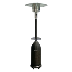 Calefactor de exterior con mesa Lusqtoff JK-1009 negro ratán tipo hongo