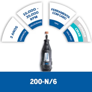 Minitorno 125W 220V Velocidad Variable con 5 Accesorios Dremel DR200 principal