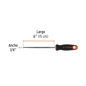 Lima redonda bastarda 6" con mango doble inyección, TRUPER