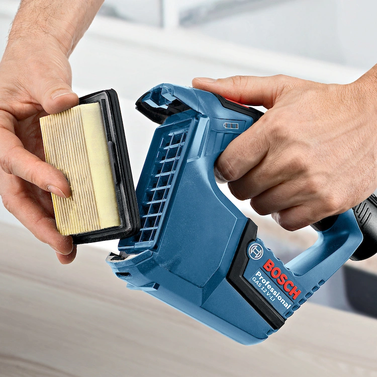 Aspiradora Bosch GAS 12V compacta inalámbrica con boquilla rinconera en Siglo21 filtro