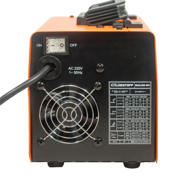 Soldadora inverter Flux Dual Lusqtoff SML120-8DK – vista lateral