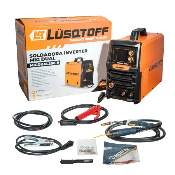 Soldadora MIG Dual Lusqtoff MIGDUAL200-9 – equipo en uso, proceso MIG sobre acero