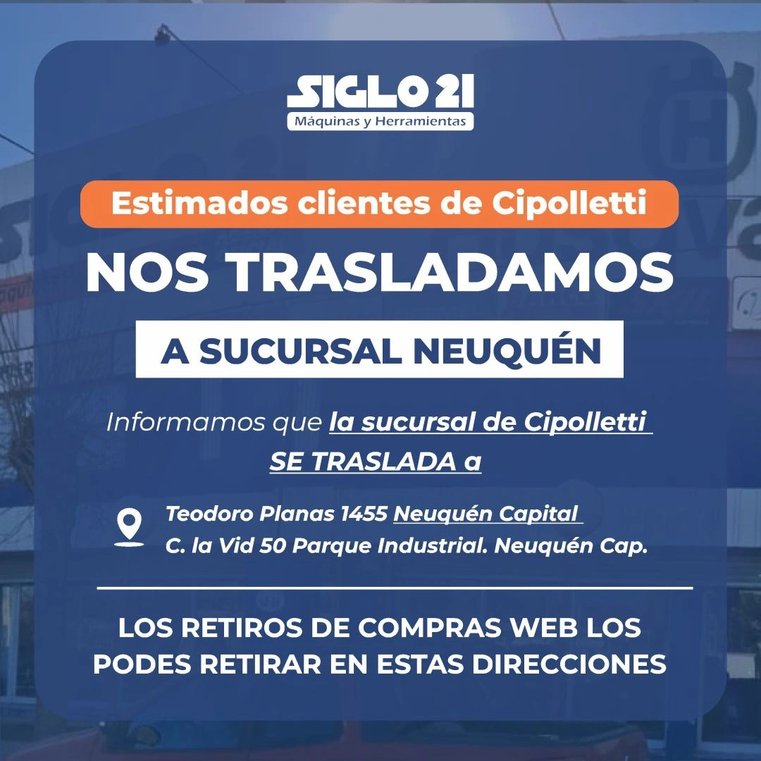 Aviso: la sucursal de Cipolletti se traslada a Neuquén Capital