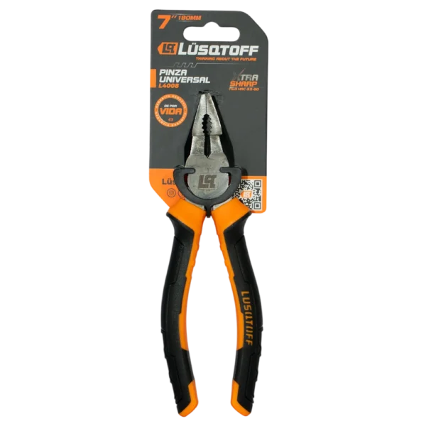 Pinza universal Lusqtoff L4008 7 pulgadas 180 mm con mango confort grip