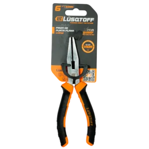 Pinza punta plana Lusqtoff L4042 6 pulgadas 150 mm con mango confort grip y diseño Xtra Sharp