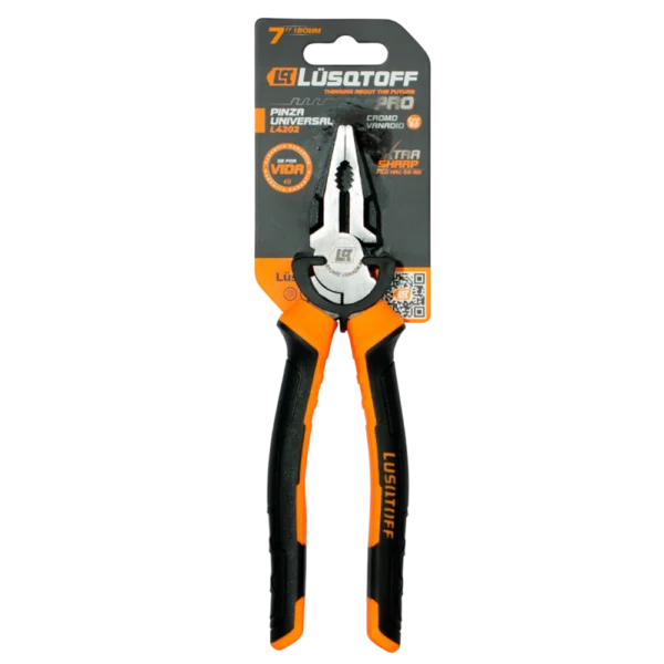 Pinza universal Lusqtoff L4202 7 pulgadas 180 mm PRO con mango confort grip