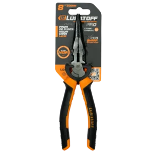 Pinza punta media caña Lusqtoff L4222 8 pulgadas 200 mm PRO con mango confort grip