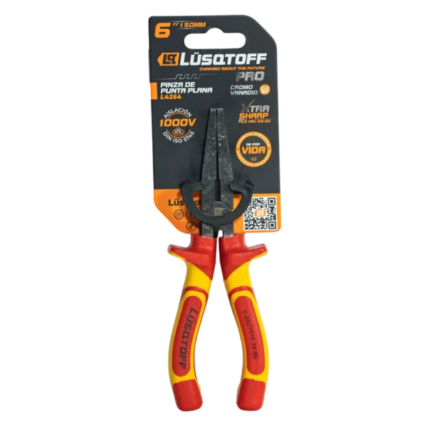 Pinza punta plana Lusqtoff L4254 6 pulgadas 150 mm aislada 1000V PRO