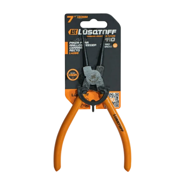 Pinza Seeger Lusqtoff L4280 7 pulgadas 180 mm cerrar recto Industrial PRO