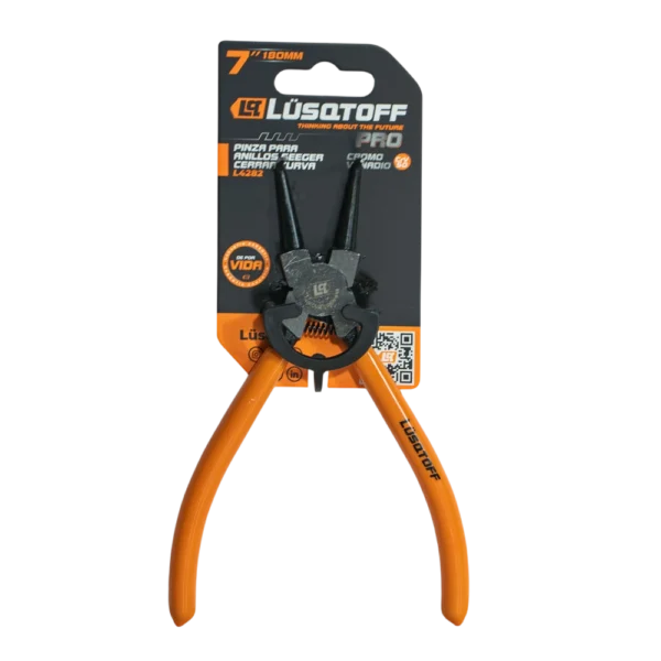 Pinza Seeger Lusqtoff L4282 7 pulgadas 180 mm cerrar curva Industrial PRO