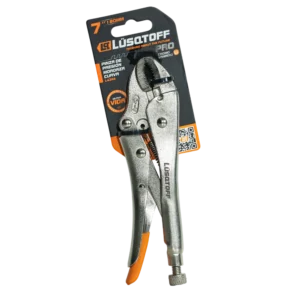 Pinza presión Lusqtoff L4304 7 pulgadas mordaza curva PRO con niquelado anticorrosivo