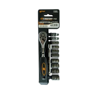 Juego de bocallaves y llave crique Lusqtoff L5706 1/4 pulgada 12 piezas con extensión
