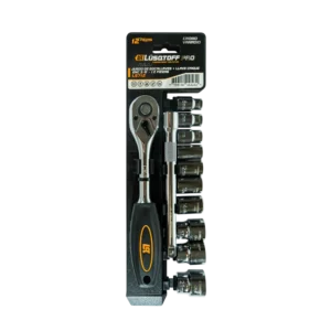 Juego de bocallaves y llave crique Lusqtoff L5712 1/4 pulgada 12 piezas con extensión