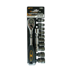 Juego de bocallaves y llave crique Lusqtoff L5725 1/2 pulgada 12 piezas con extensión