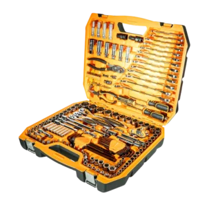 Juego de bocallaves y accesorios Lusqtoff L5737 161 piezas con criques puntas llaves Allen y Torx