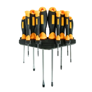 Set de destornilladores Lusqtoff L6028 10 piezas con puntas magnéticas y base organizadora