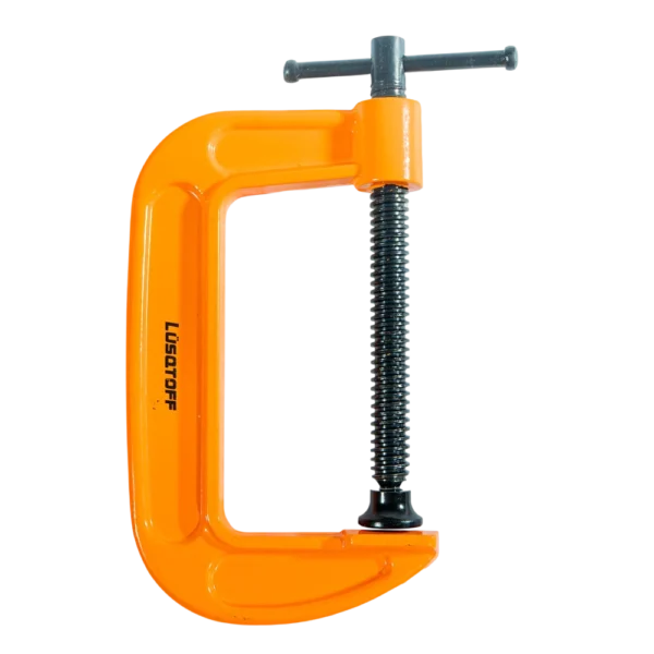 Prensa tipo G Lusqtoff L7654 150 mm con manija en T y cuerpo de fundición de acero