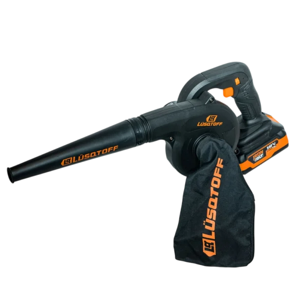 Soplador aspirador a batería Lusqtoff SPL2.6-9BK 18V Black Series con bolsa recolectora