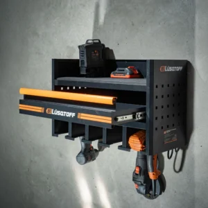 Organizador herramientas Lusqtoff OHL5-9 para pared con cajón y 5 compartimentos inferiores