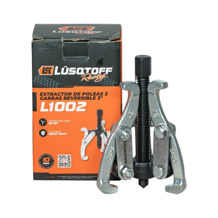 Extractor de poleas Lusqtoff L1002 de 3 garras 3 pulgadas con apertura máxima 83 mm