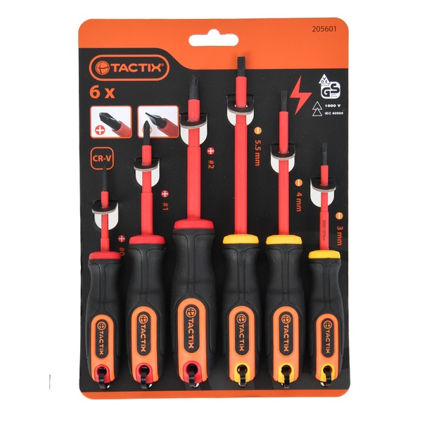 Set de destornilladores 6 Piezas Tactix 205601 Aislado