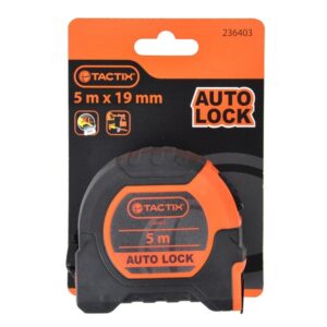 Cinta metrica con auto bloqueo 5MT X 19MM Tactix 236403