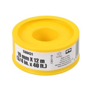 Cinta selladora de teflón amarilla 25MM X 10MT Tactix 530432